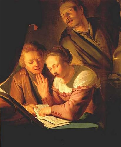Pieter De Grebber cuadro trio musicale reproducción alta definición retro 60x90cm