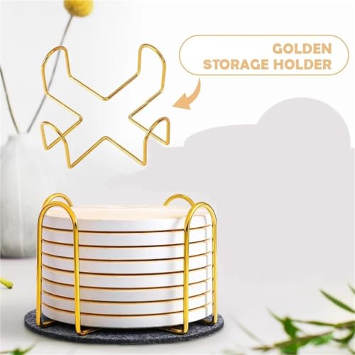 Sous-verres céramique marbre x6 avec support pour table basse - 8