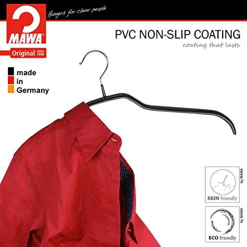 Mawa By Reston Lloyd Silhouette Series Non Slip Space Saving Narrow Clothing Hanger, Style 36-F, Set Of 10, Black #TOP1