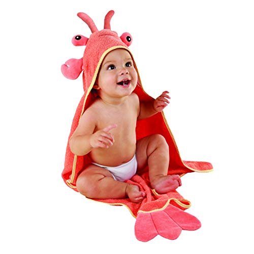 Image of Baby Aspen, Lobster Laughs Lobster Hooded Towel, Red, 0-9 Months BA14013NA