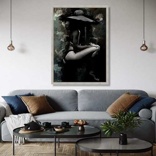 Art mural artistique femme noir et blanc impression haute def