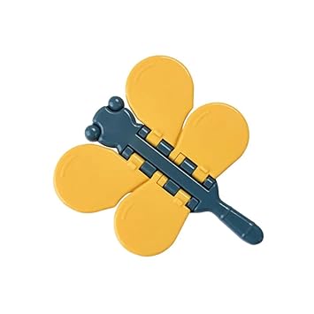 Digital Shoppy Window Lock for Kids – No-Drill Anti-Pinch Safety Clip, Yellow/Blue