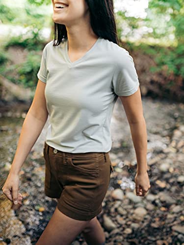 Insect Shield Women's Upf Dri-Balance Short Sleeve V-Neck T-Shirt, Platinum, Medium #TOP5