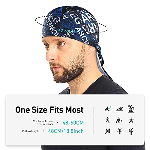 Arcweg Bandana Skull Pirate Men Women Sun Protection Cycling Cap Summer Hat Adjustable Sports Headband 21.3''-24.4''