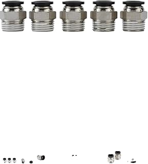 5pcs Set Quick Connect Pipe Fittings 10mm OD x 1/2" NPT Thread Quick Coupling,