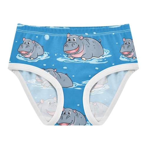 Wusikd Cute Hippopotamus Girls' Underwear Cotton Girls Briefs Soft Toddler Underwear 2T