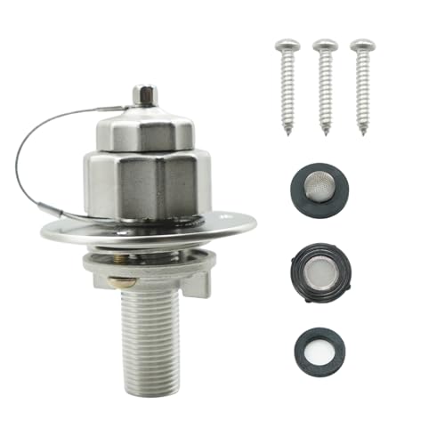 Image of RV City Water Inlet with Check Valve, RV Water Inlet Replacement, RV Water Fill Inlet,RV Water Inlet Connection for for RV Camper Motorhome Trailer Marine,Stainless steel