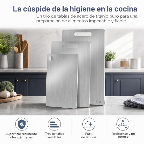 Tablas de cortar de acero inoxidable que eliminan bacterias y olores 4