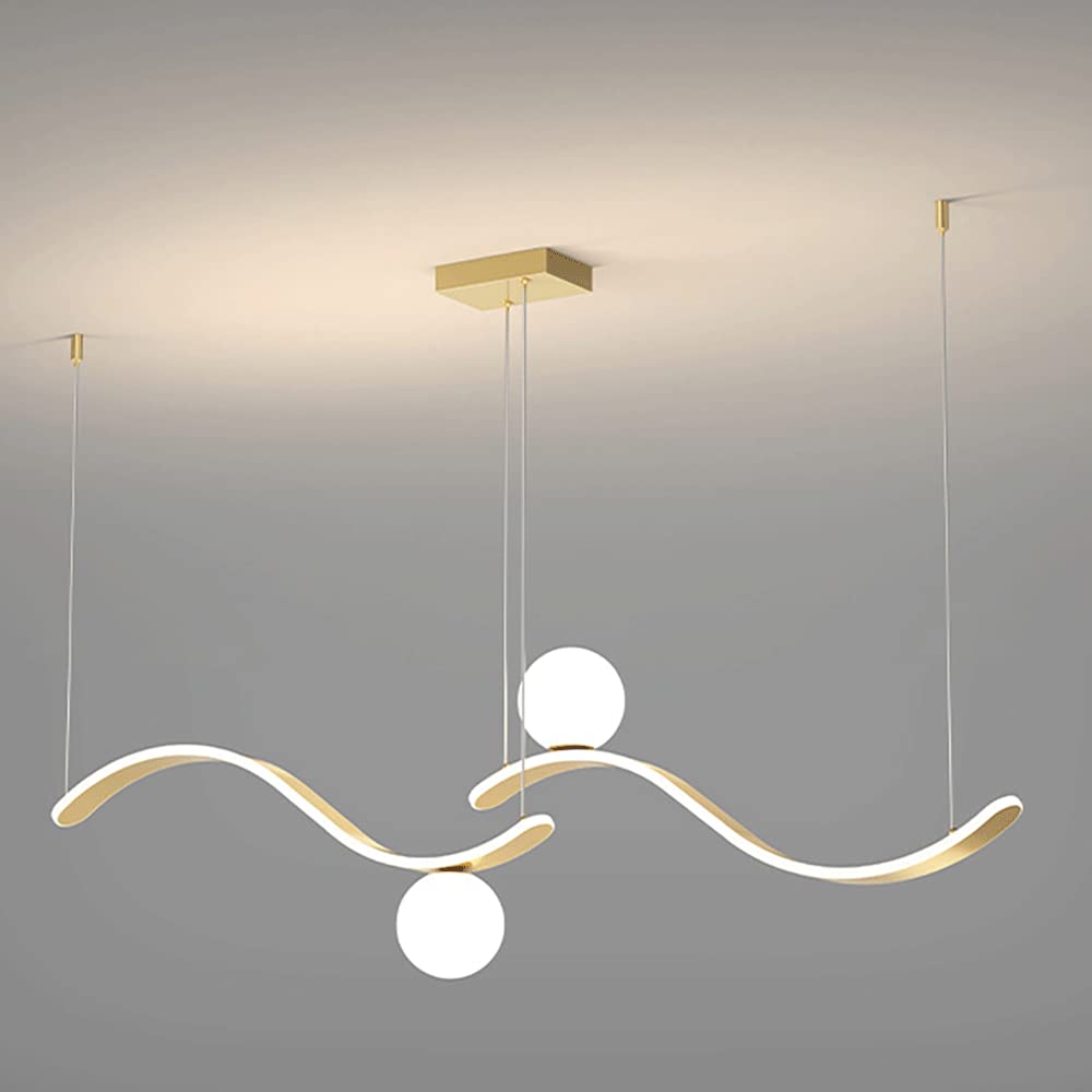 Éclairage d'îlot de cuisine avec cette lampe suspendue en forme de S LED