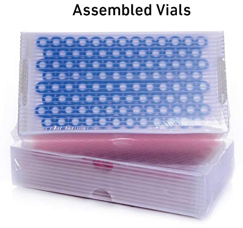 13-2260K-A Assembled Sample Vial Kit, Amber Vial with Marking Patch, Black Polypropylene Open Top Cap, PTFE/Silicone Septa, 4 ml Capacity (Pack of 100)