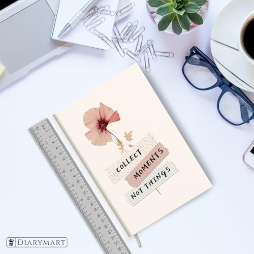 Image of Hard Bound Notebook for Girls & Women | A5 Ruled Journal | 192 Pages | 80 GSM Premium Paper | Designer Laminated Cover | Ribbon Bookmark | Notebook for School, College, Office, Journaling & Note Taking (DM4005)