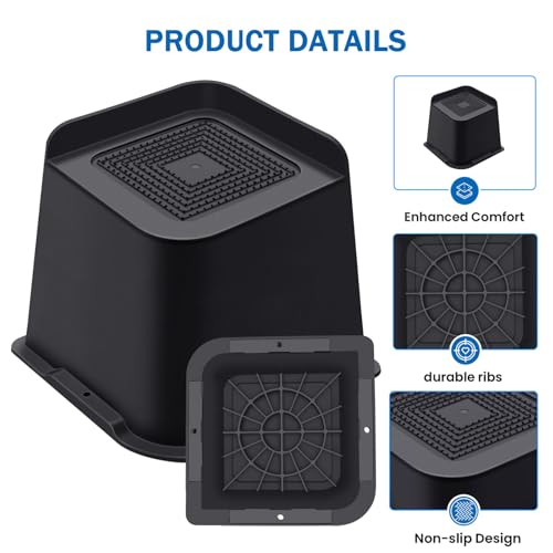 image for ANNKUT Bed Risers 5 Inch Heavy Duty, Furniture Risers for Bed Desk Tab