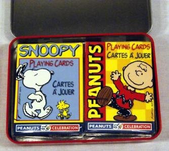 Peanuts 50Th Celebration Collector Tin With 2 Decks Of Playing Cards #TOP2