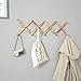 OROPY Wood Accordion Wall Hanger, Expandable Coat Rack Wall Mount with 14 Pegs, Expanding Hat Rack for Wall, X Shape, 27