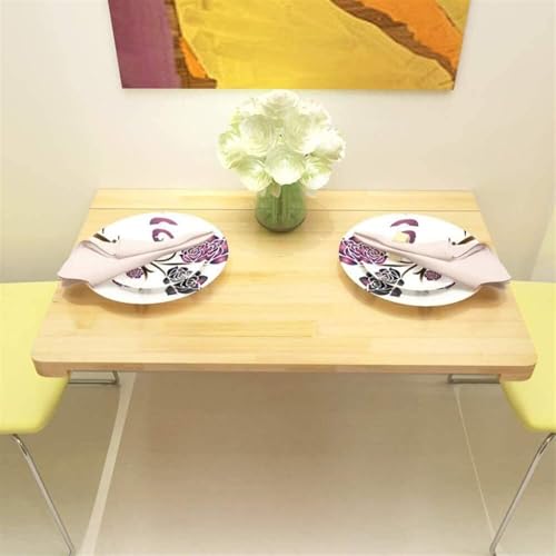 Table murale en bois massif premium, bureau rabattable élégant 60x40