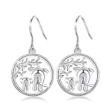 AEONSLOVE Elephant Earrings for Women Grils, 925 Sterling Sliver Dangle Earrings Elephant Mother and Child Jewelry Gifts for Mom Kids Toddlers Teen Girls Mothers Day Birthday