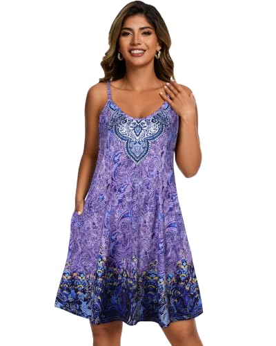 Image of JOELLYUS Womens Spaghetti Strap Dress Summer Dresses Beach Cover Ups Casual Sundresses with Pockets 2026
