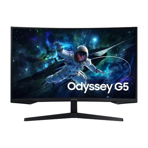 Monitor Gamer Samsung Odyssey G5 32, Resolução QHD, Taxa de atualização de 165Hz & 1ms de ...