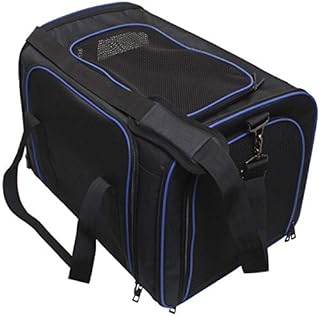 igadgitz Xtra U6999 - Pet Carrier - Black/Blue Trim - XL 40 x 40 x 60cm