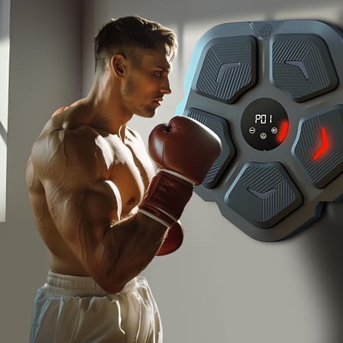 FICTOR Music Boxing Machine Smart Boxing Machine Wall Mounted Music Workout Machine Boxing Punching Mat Home Boxing Training Equipment