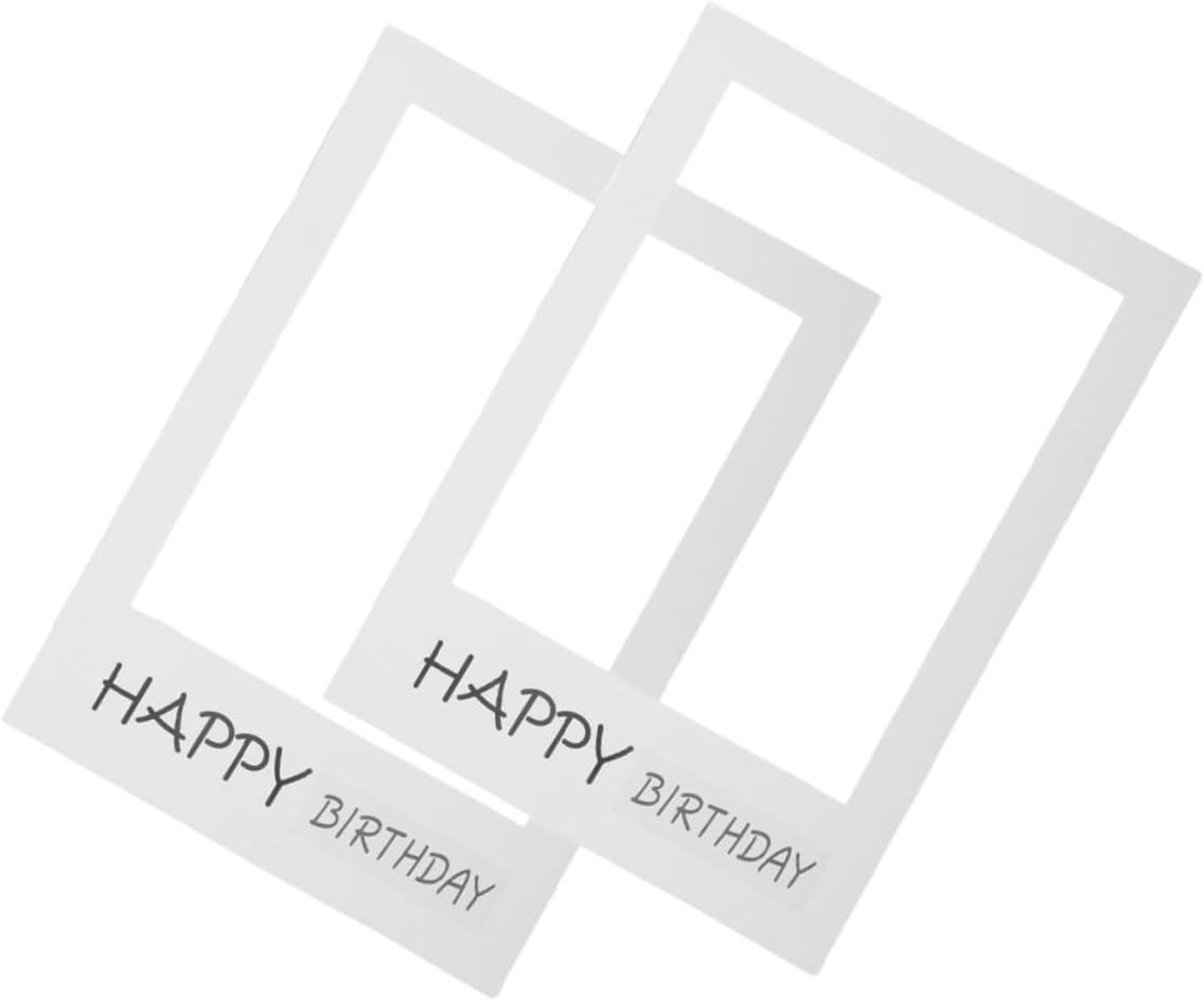 SHOWERORO 2pcs Happy Birthday Paper Frame Photo Props Decorative Photo Booth Supplies for Parties Lightweight and Reusable Unique Design for Memorable Celebrations