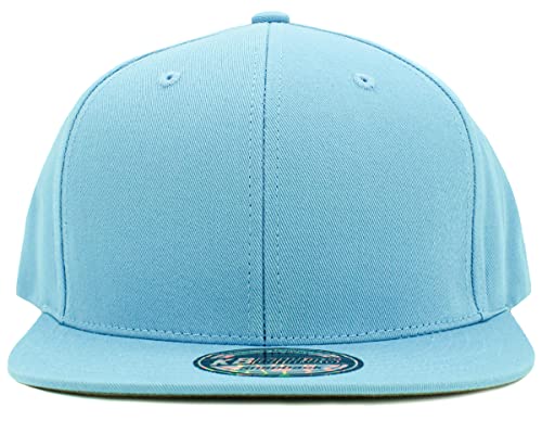 Image of KBETHOS Classic Snapback Hat Blank Cap Underbrim Cotton Wool Blend Flat Visor Adjustable Unisex
