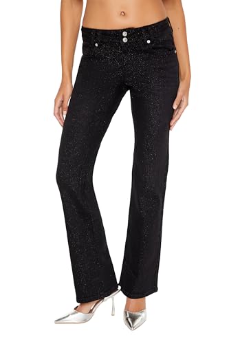 Forever 21 Women's Sequin Low-Rise Bootcut Jeans2