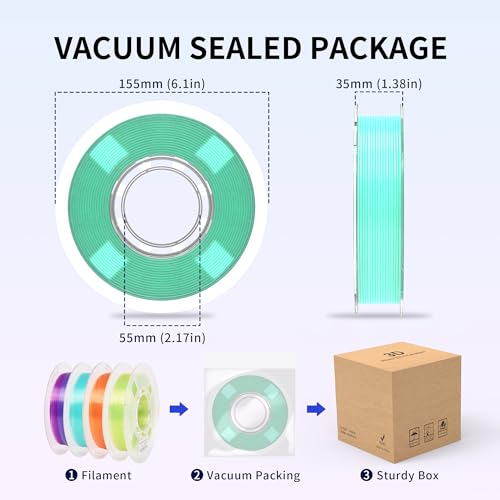 Image of RAMBERY Transparent Multicolor Rainbow Filament, Crystal Rainbow PLA Clear 3D Printer Filament Bundle Gradient Change 1.75mm Fit Most FDM Printer,200gX4 Spools