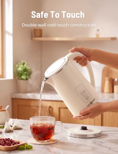 Image of Electric Kettle Temperature Control, 1.7L Large Electric Tea Kettle, 4H Keep Warm Hot Water Kettle with 6 Presets, LED Screen Electric Kettles for Boiling Water, Boil-Dry Protection