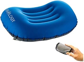 TREKOLOGY Aluft 1.0 Nadmuchiwana poduszka kempingowa Trekology dla dorosłych i dzieci - idealna na kemping, podróże i plażowanie, kompaktowa, wygodna i ergonomiczna poduszka pod kark i lędźwie.