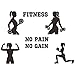 ANFRJJI Girls Gym Bodybuilding Wall Decal Girls Women Inspiration Quote NO PAIN NO GAIN fitness wall sticker Workout Fitness Exercise Sign for Home Gym decor Woman Lifting Weights Sports Gym Fitness wall sticker effect size 34x24inch JWH177 (BLACK)