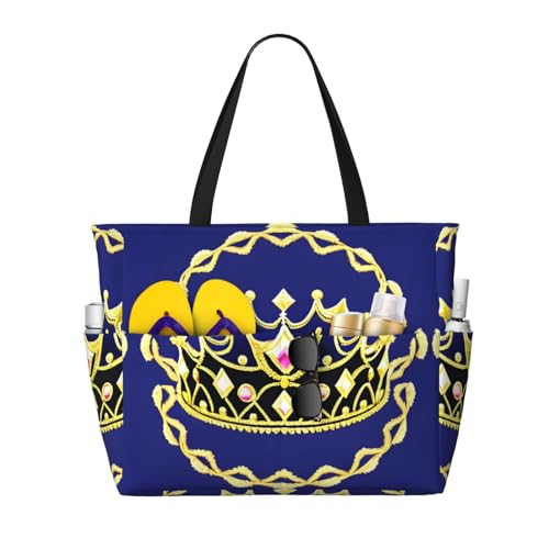 QWVBNFantasy Tiara Beach travel bag, lightweight and reusable, suitable for family trips, gym and outdoor adventures.