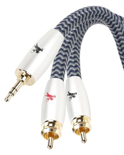 Impeto Cavo RCA Jack 3.5 Audio alta qualità audiofila Cavo aux 3.5mm to 2 RCA Professionale Addattatore per TV, MP3, DVD, Home Theater, Amplificatore, Altoparlante, Smartphone, Tablet 1 M