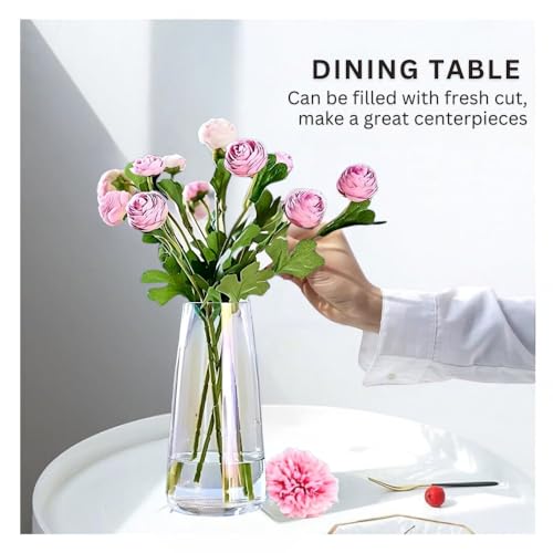 Image of Flower Glass Vase for Decor | vases for Home Decor - Clear Glass Centerpieces vases Living Room Kitchen,Office,Wedding