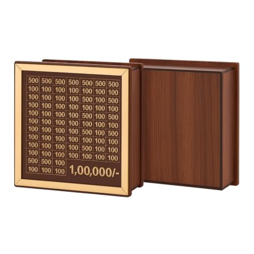 Image of Chandan Wood Wooden Piggy Bank for Kids & Adults, Coin Box with Carved Design, Savings Box, Mini Bank, Donation Box, Smart Money Box, Wooden Coin Box, Money Saver (Pack of 2)
