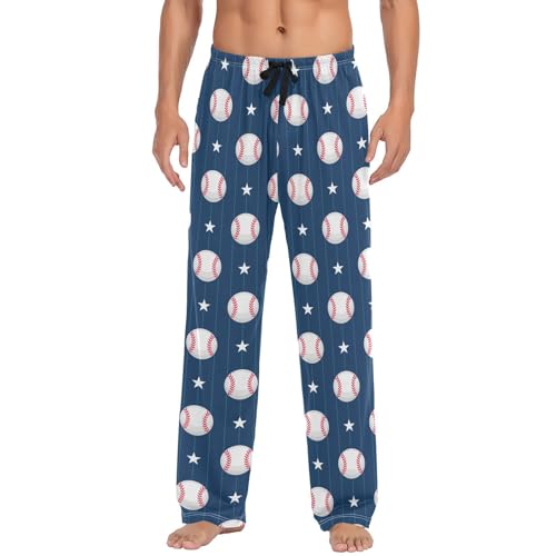 Baseball Sport Stars Mens Pajama Pants Lounge Bottoms Soft Sleep Pants L