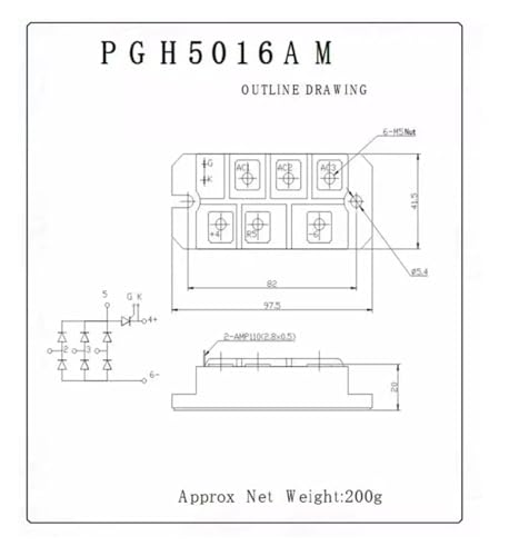 Module d'alimentation PGH5016AM pont de diodes triphasé pour l'électronique de puissance - 3