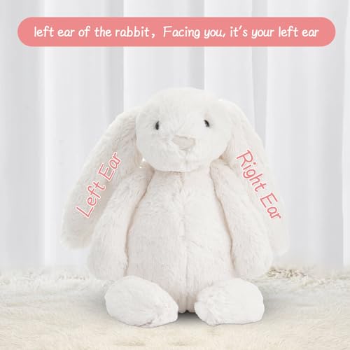 Image of Dyoart Personalized Easter Bunny Rabbit, Custom Name Monogrammed Embroidered Bunny, Fluffy Rabbit with Long Ears,Plush Bunny Toy, Gift for Baby Kids(11.8inches)
