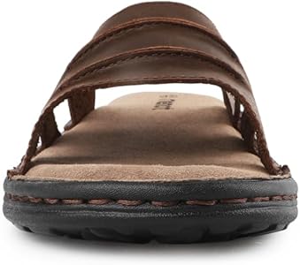TIESTRA Herenslippers, leer, sandalen, klittenbandsluiting, open teen, zachte zomer, vrije tijd, antislip, rubberen zool, zee, strand, outdoor, bruin, maat 41-47, zwart, 47 EU TIESTRA Herenslippers, leer, sandalen, klittenbandsluiting, open teen, zachte zomer, vrije tijd, antislip, rubberen zool, zee, strand, outdoor, bruin, maat 41-47, zwart, 47 EU