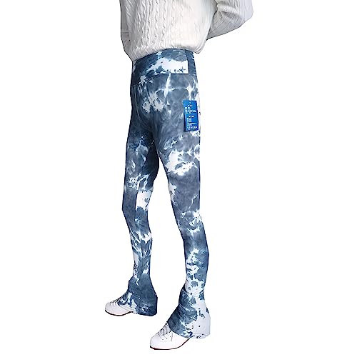 LIUHUO Moda Tie Dye Calça Feminina Patinação Quatro Cores Roupa de Treinamento, Cinza, Small