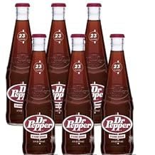 Dr Pepper Real Sugar Soda 12 Oz Glass Bottle Pack of 6, Total of 72 Oz