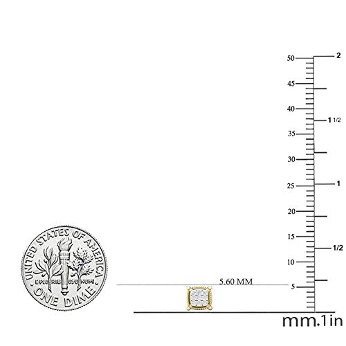 Dazzlingrock Collection 0.10 Carat (ctw) Round White Diamond 5.6mm Cluster Square Hip Hop Iced Out Studs, Unisex Design Ladies, Mens Real Diamond Earrings3