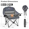 Butaco de Camping Oversized RELAX FIELD con Porta Vasos 500LBS, Gris miniatura 4