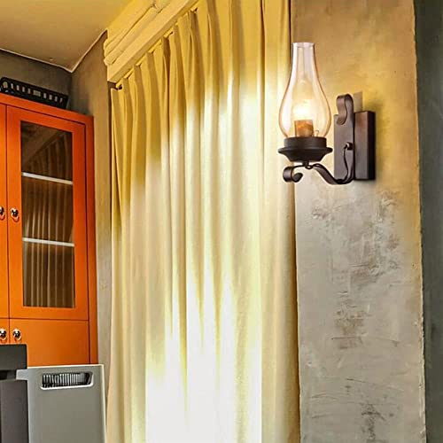 Aplique de pared retro interior con tulipa de vidrio para lámpara de salón 2