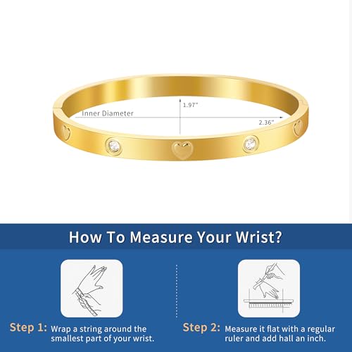 Gold Bracelet for Women, 18K Gold Titanium Steel Butterfly Cross Clover Heart Snake Bracelets Gifts for Women Teen3