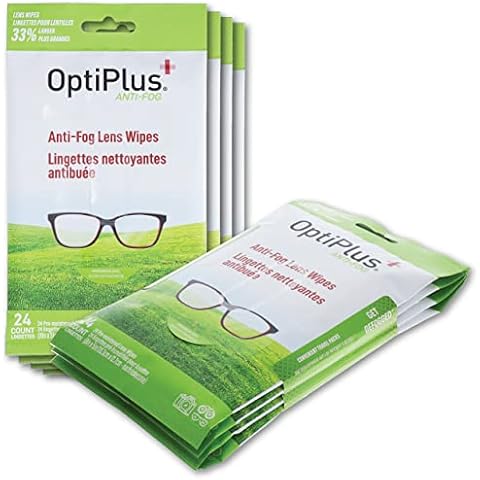 OptiPlus Anti-Fog Extra Large 5" x 8" Lens Wipes for Eyeglasses, Goggles and Shields | 4 Travel Packs - 96ct Cover