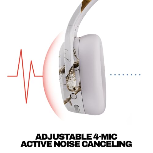Image of Skullcandy Crusher ANC 2 Wireless Over-Ear Bluetooth Headphones with Multi-Sensory Bass, Active Noise Cancelling, Up to 60 Hours Battery, Microphone for iPhone Android - Realtree Edge Colors White