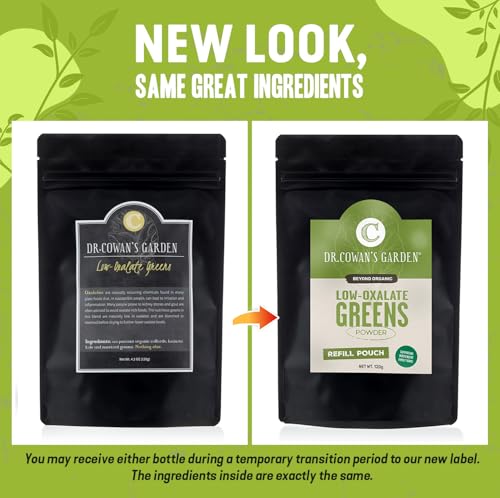 Dr. Cowan's Garden Low-Oxalate Greens Veggie Powder Refill Pouch - Beyond Organic Superfood Greens Vegetable Powder for Drinks and Food - Lacinato Kale, Mustard Leaves, and Collard Greens - Image 5