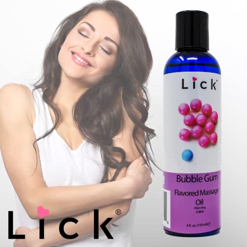 Bubble Gum Flavored Massage Oil With Vitamin E, Vegan Edible Body Massage Oil For Women And Men With Sweet Almond Oil And Fractionated Coconut Oil, Relaxing And Non Sticky Full Body Massages 4 Oz #TOP3