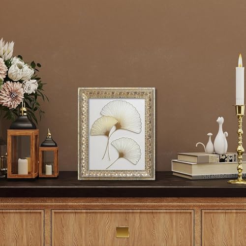 Image of VIOLABBEY 8x10 Picture Frame Gold, Vintage Photo Frame | Antique Ornate Frame, Wall or Tabletop Display, Classic Design for Home Office Decor, Fits 8x10 Pictures